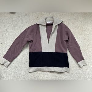 Madewell Glenbrook Half-Zip Pullover Sweater Colorblock